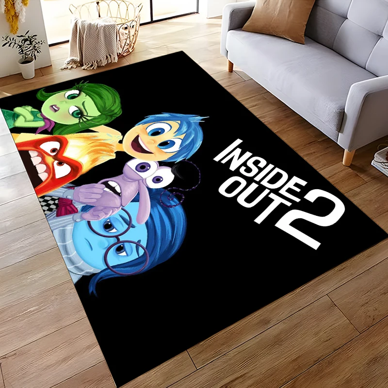 Disney Inside Out Cartoon Pattern Living Room Bedroom Carpet Bedside Floor Mat 15 Size Kid's Room Cloakroom Play Mat Area Rug