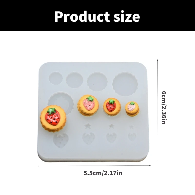 Silicone Mold Perfect for Creating Realistic Small Strawberry Filled Cookie