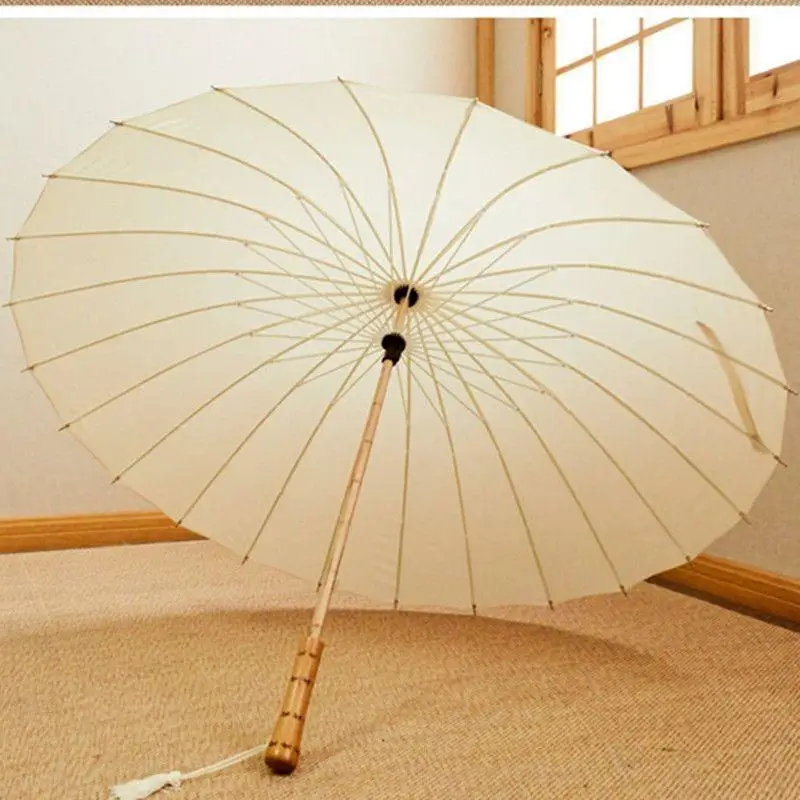Japanese Style 24 Bone Mori-inspired Retro Minimalist Straight-handled Long Umbrella Fiber Bone Trendy Antique Style Umbrella