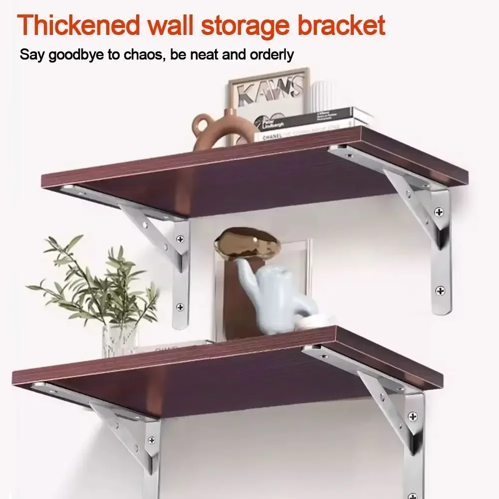 1PC Rvs Wandplank Rekken L-type Zware Beugel Muurbevestiging Rack Ondersteuning Driehoek Plank Thuis boekenplank Beugel