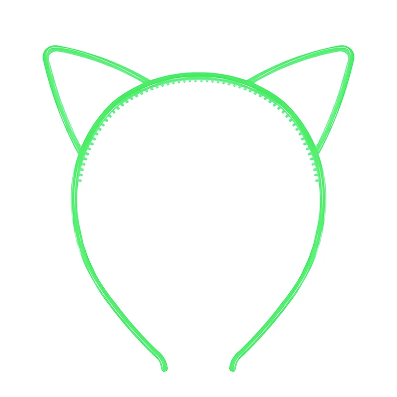 Luminous Cat Ear Hair Hoop Glow In The Dark Plastic Headband Crown For Birthday Wedding Party New Headwear Hair Accessories