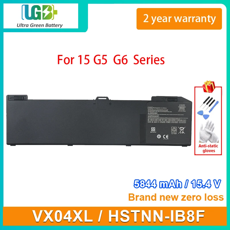 

UGB New VX04XL HSTNN-IB8F Laptop Battery For HP Zbook 15 G5 G6 5CN17PA 7WY16PA HSN-Q13C L05766-855 L06302-1C1 Series 15.4V 90Wh