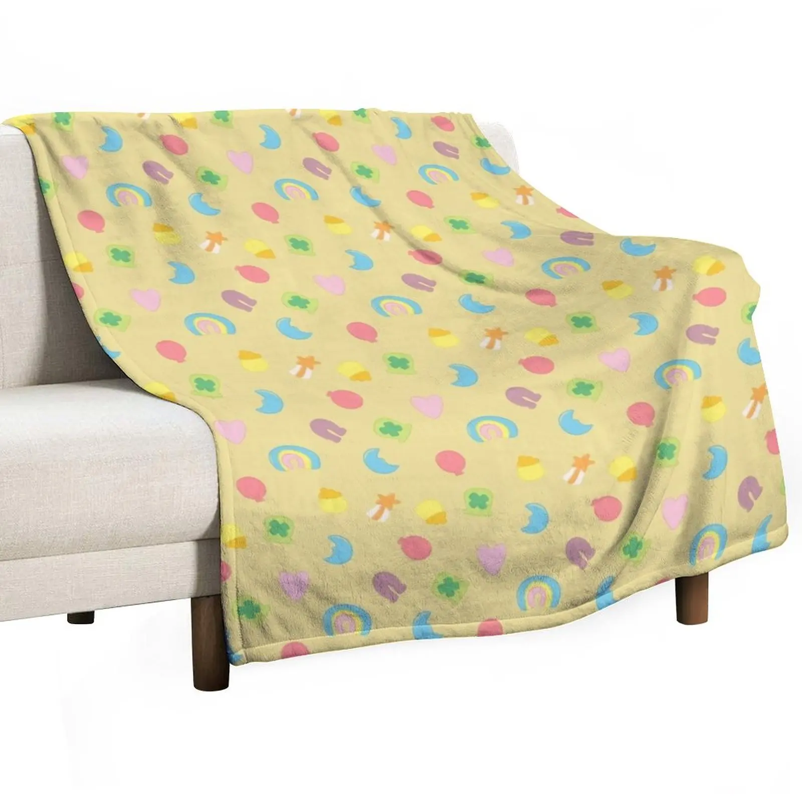 

Lucky Marshmallows with Yellow Background Throw Blanket Luxury Thicken Luxury St Blankets