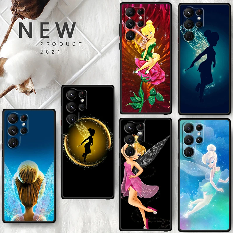 Wonderful Fairy Tinker Bell For Samsung Galaxy S24 S23 S22 S21 S20 FE S10 S10E Plus Ultra Pro Lite 5G Black Soft Phone Case