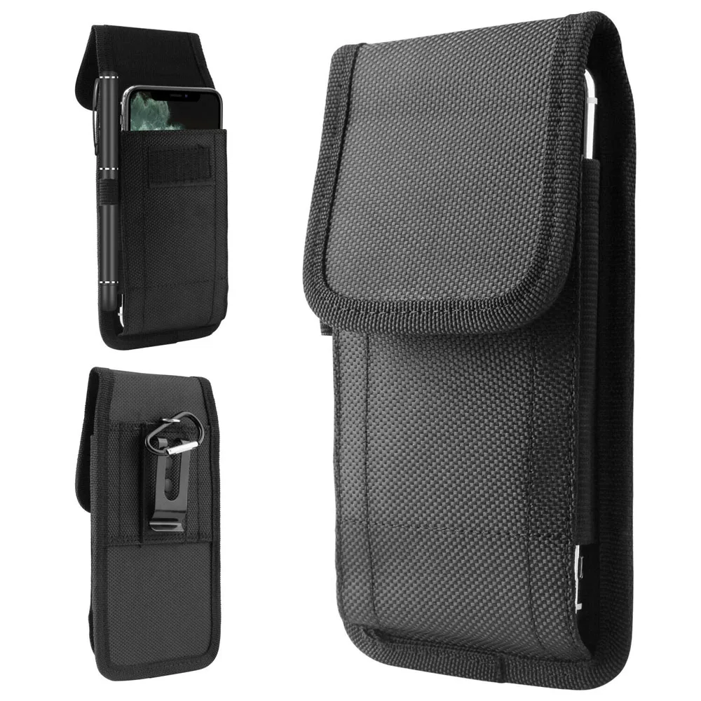 Universal 4,5-6,3 Zoll Handy-Tasche Holster für iPhone Samsung Xiaomi Oneplus Gürtel clip Oxford Ledertasche Hüft tasche