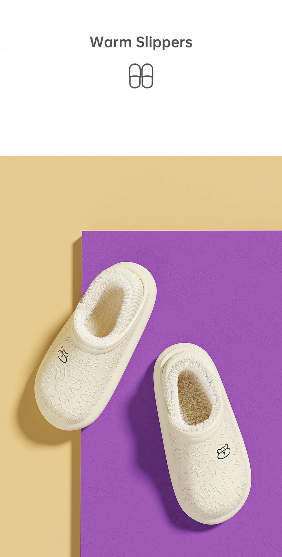 Wasserdichte Winterhausschuhe für Damen und Herren – rutschfeste Plüsch-Schnürschuhe, dicke Sohle für Innen- und Außenbereich für Dusche und Zuhause – Detail 4