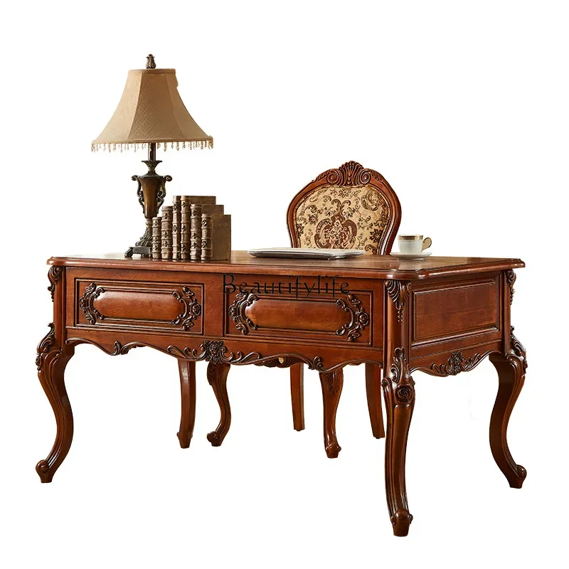 

56*parts and accessories*American solid wood desk rectangular European simple retro