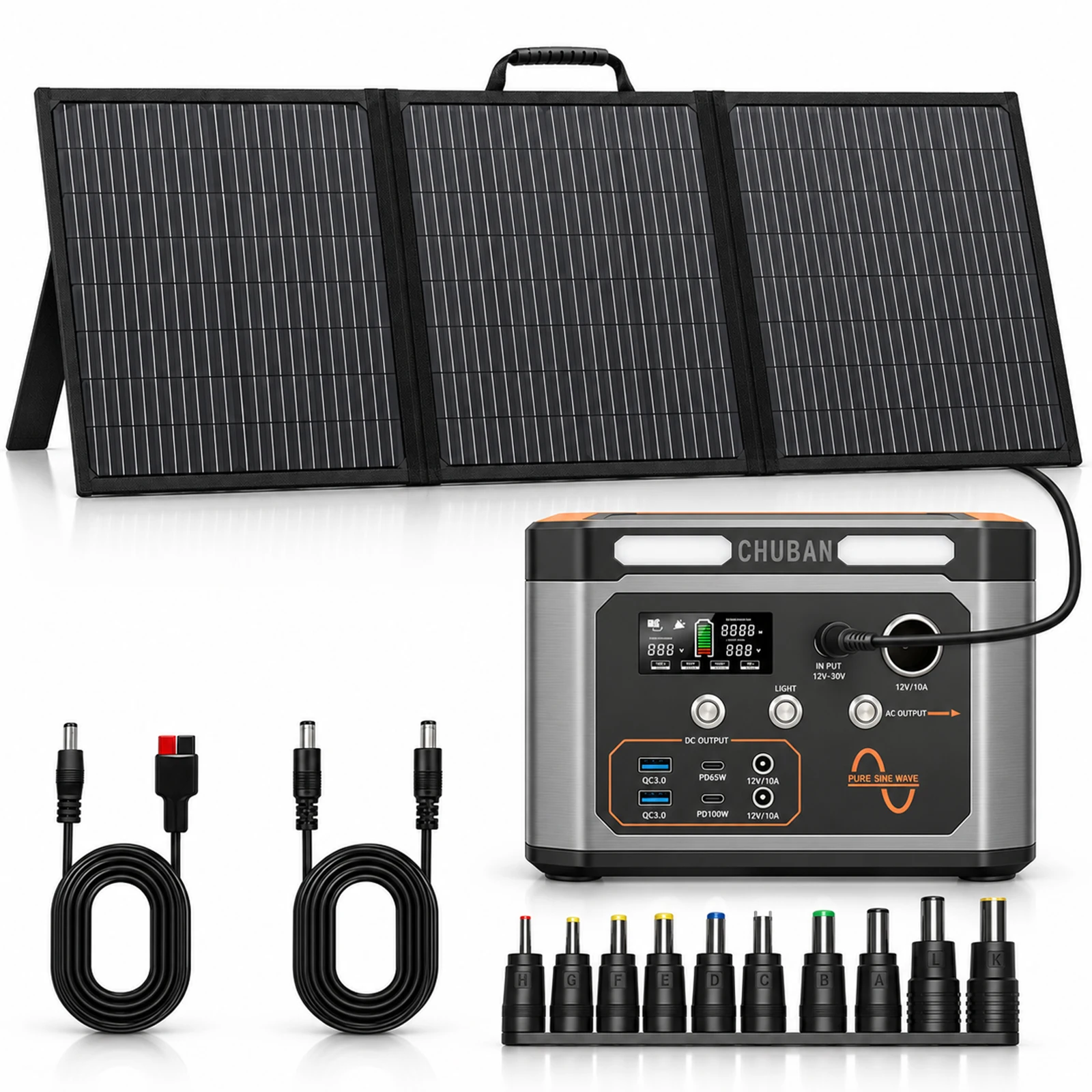 Stazione di Alimentazione Portatile 500W 320Wh con Pannello Solare 100W (Opzionale) per Backup Domestico, Campeggio all'Aperto e Camper