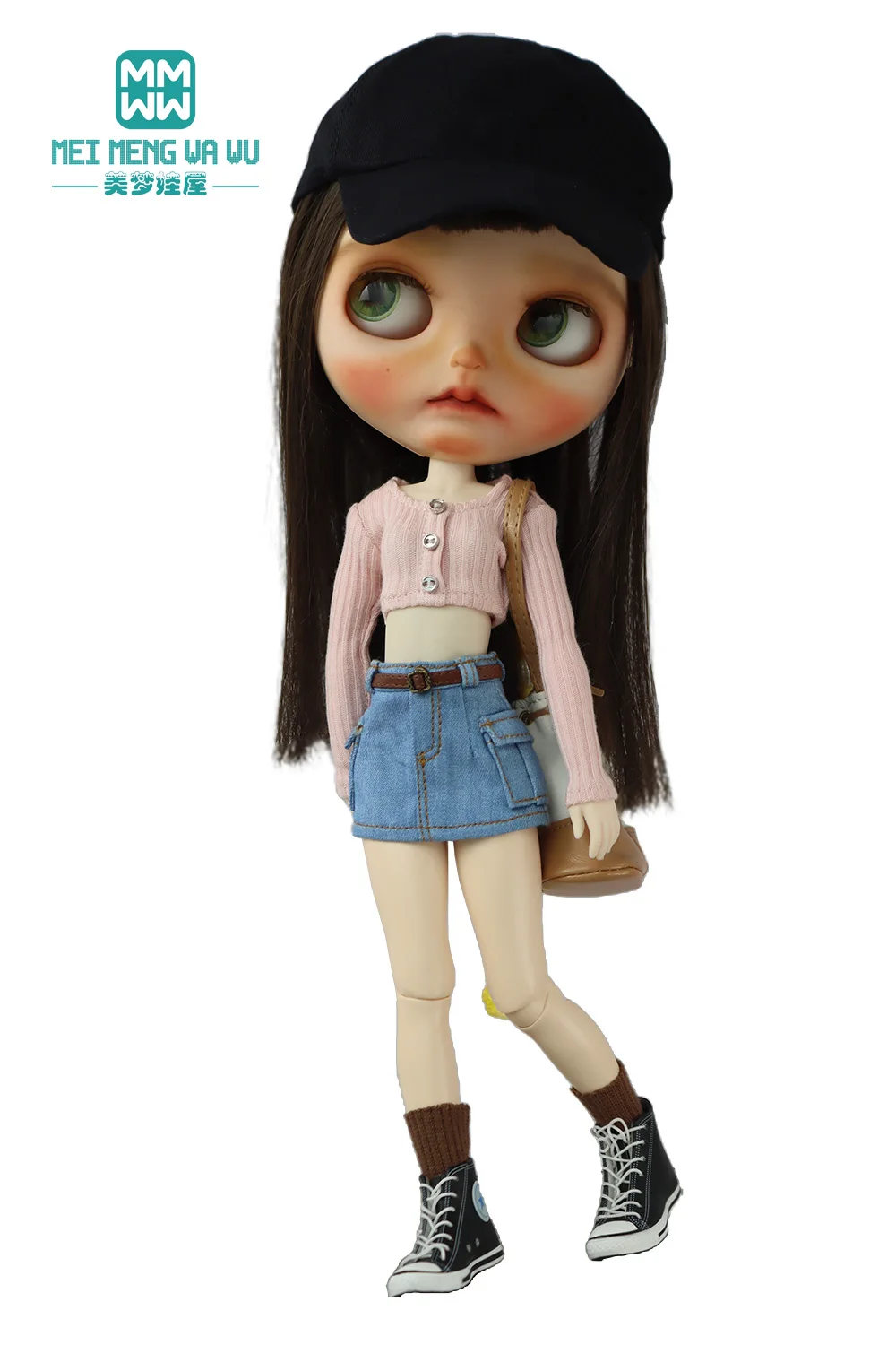 28 cm Blyth-Puppenkleidung, modische bonbonfarbene Blusen, Mini-Jeansröcke für OB23 OB24 Azone-Puppenzubehör – Detail 23