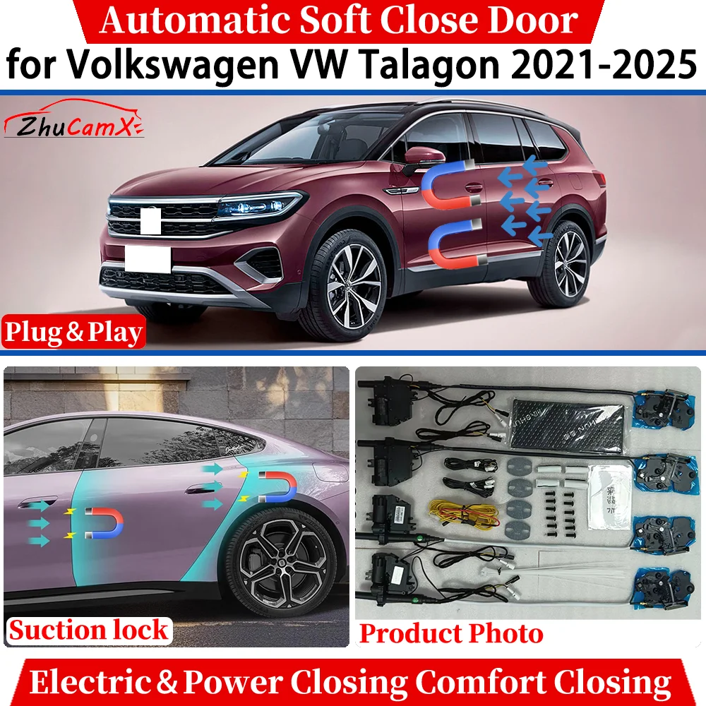 

for Volkswagen VW Talagon 2021-2025 Car Automatic Soft Close Door Electric Power Comfort Closing Suction lock Quiet System
