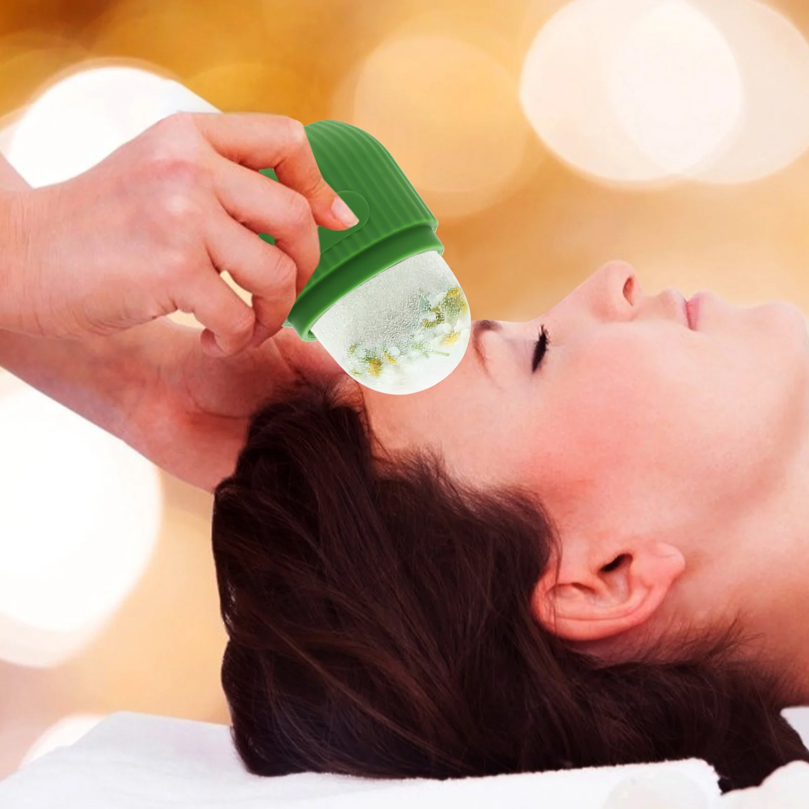 Pour outil de Massage du visage en Silicone, Portable, réutilisable, soins de la peau, masseur roulant sur glace pour femmes