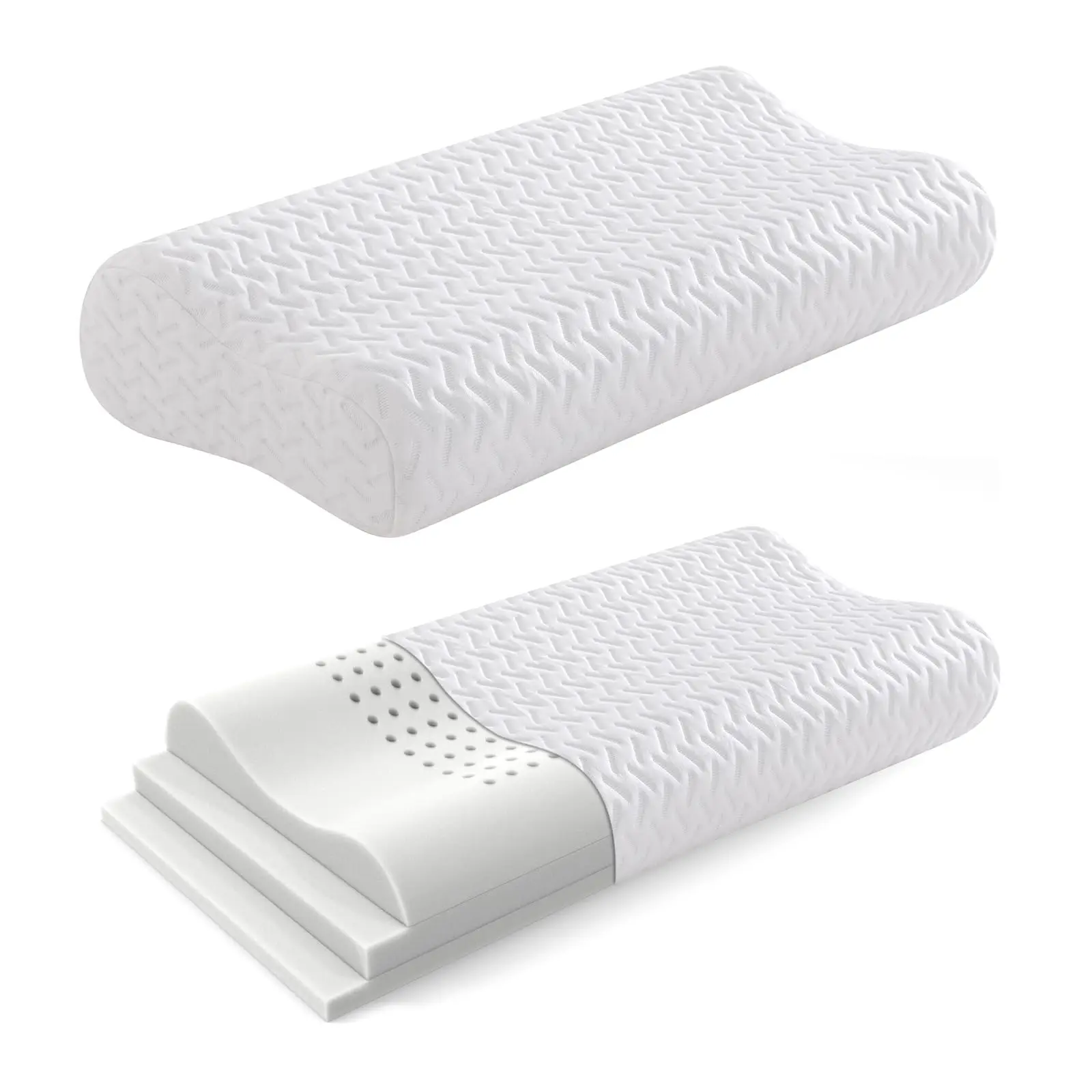 Cuscino in Memory Foam ergonomico Hcore 1 PC per alleviare il dolore al collo, cuscino cervicale con contorno regolabile per chi dorme sul fianco