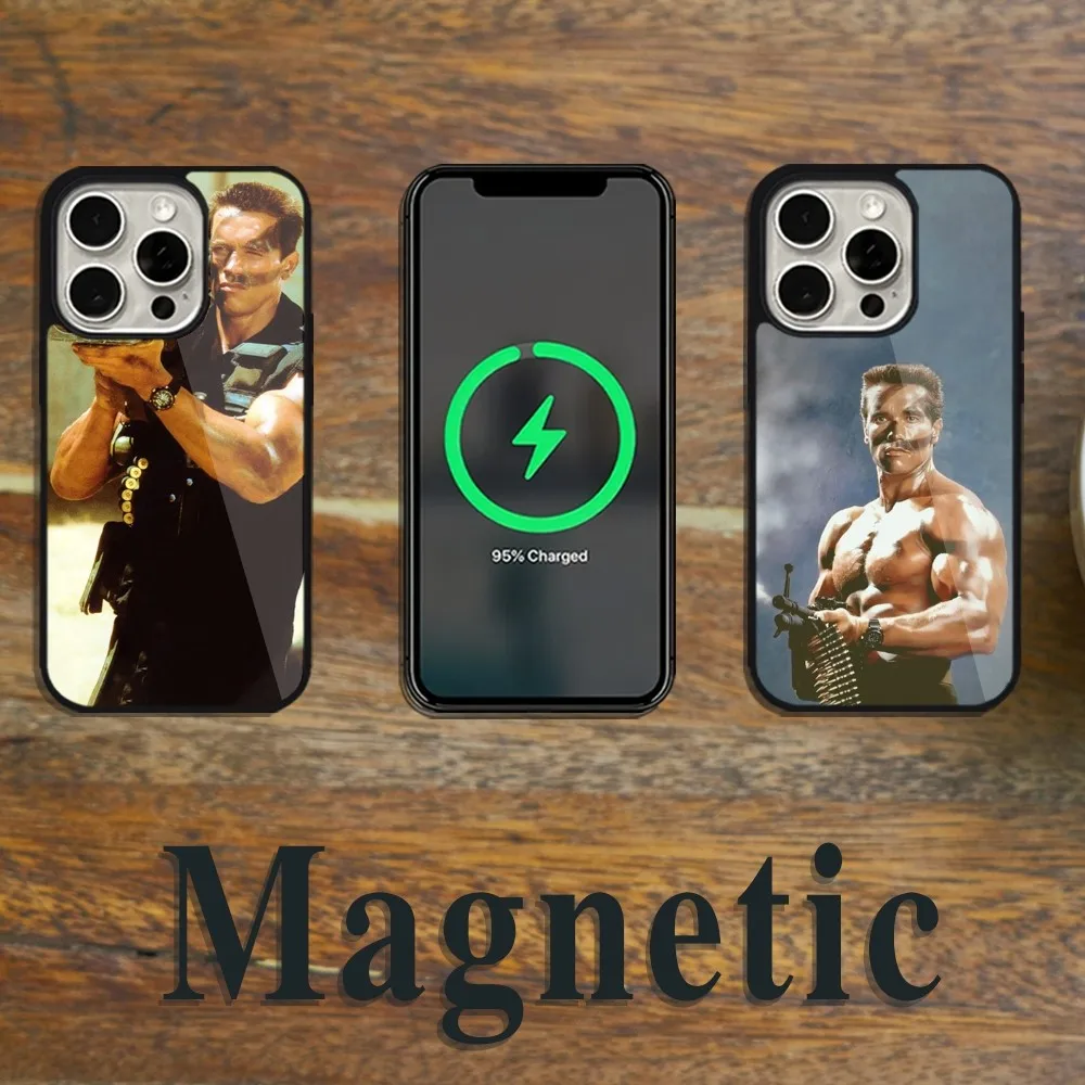 Arnold Schwarzenegger movie Commando 1985 Phone Case Magsafe Magnetic For iPhone 11 12 13 14 15 Pro Max Plus Wireless Charging