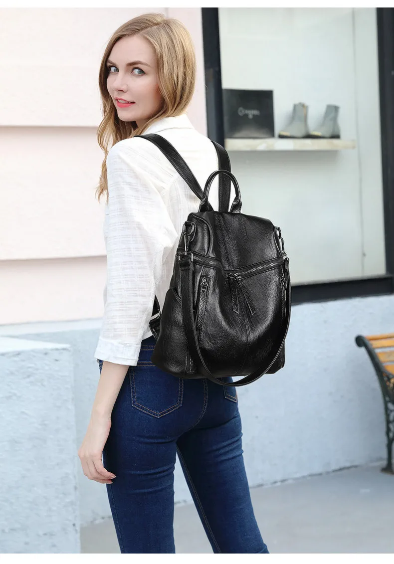 Independent brand 2024 new fashion soft Eastern version of leisure students simple travel double backpack M970