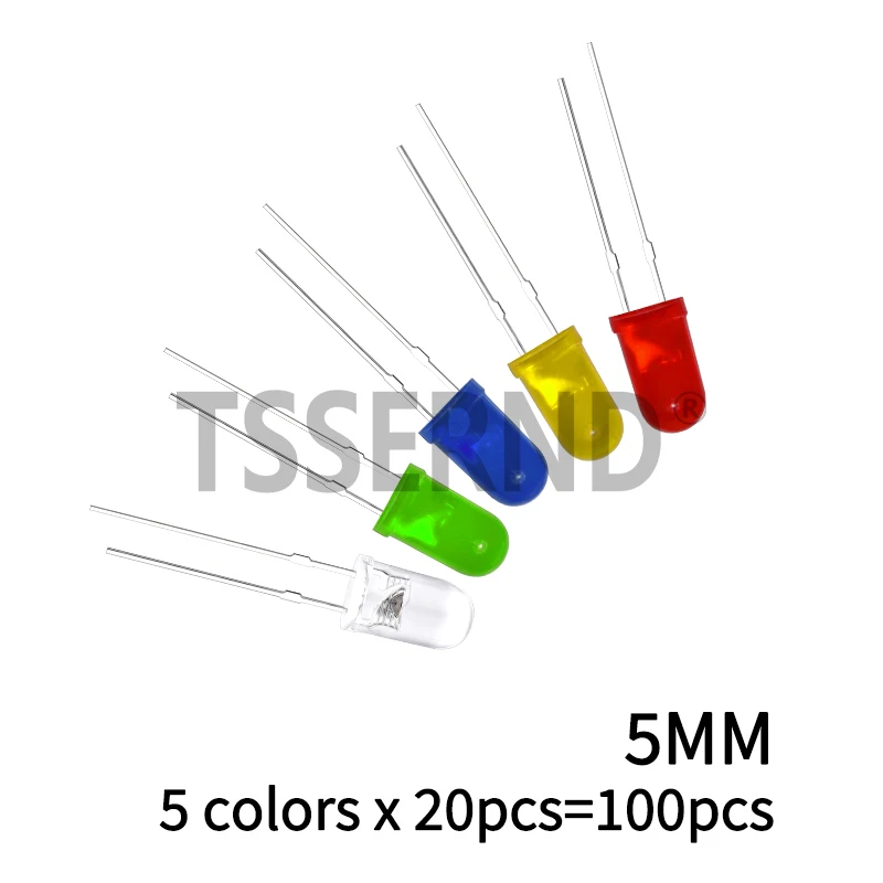 100-200 шт. 3 мм 5 мм светодиодный диод в ассортименте F3 F5 светодиодные светодиоды белый зеленый красный синий желтый оранжевый электронный комплект «сделай сам»