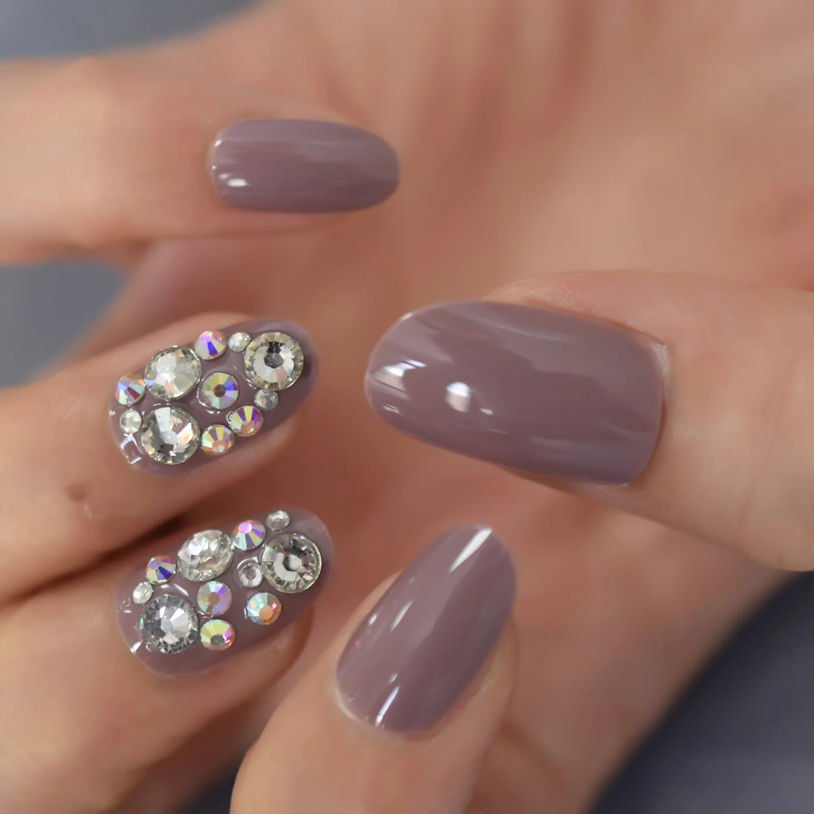 Cristal diamante gemas decoração imprensa em unhas falsas brilhante uv cobertura completa oval falso prego salão manicure uso diário dicas