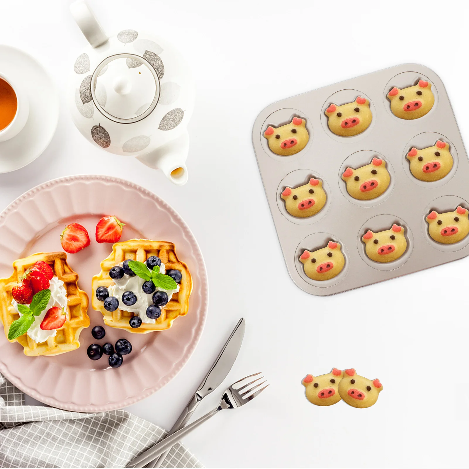 

1Pcs Pig Head Cookie Mold Carbon Steel Non-Stick Baking Mold for DIY Cookies Cakes Chocolates Home Party Bakery Use Kitchen