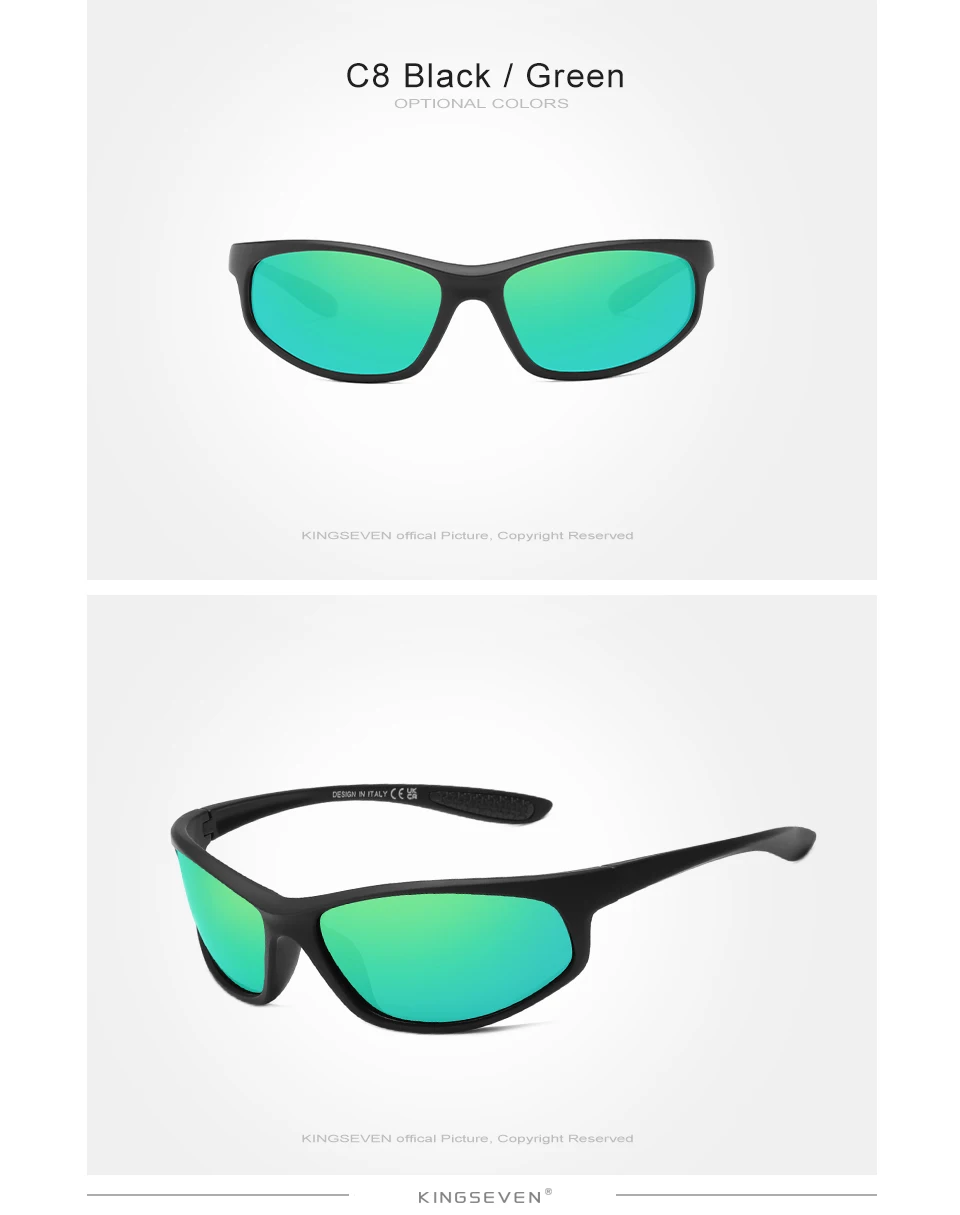 KINGSEVEN Outdoor Sport Reiten Sonnenbrille Männer Polarisierte UV400 Spiegel Objektiv Gläser Fahrrad Straße MTB Angeln Radfahren Brillen – Detail 7