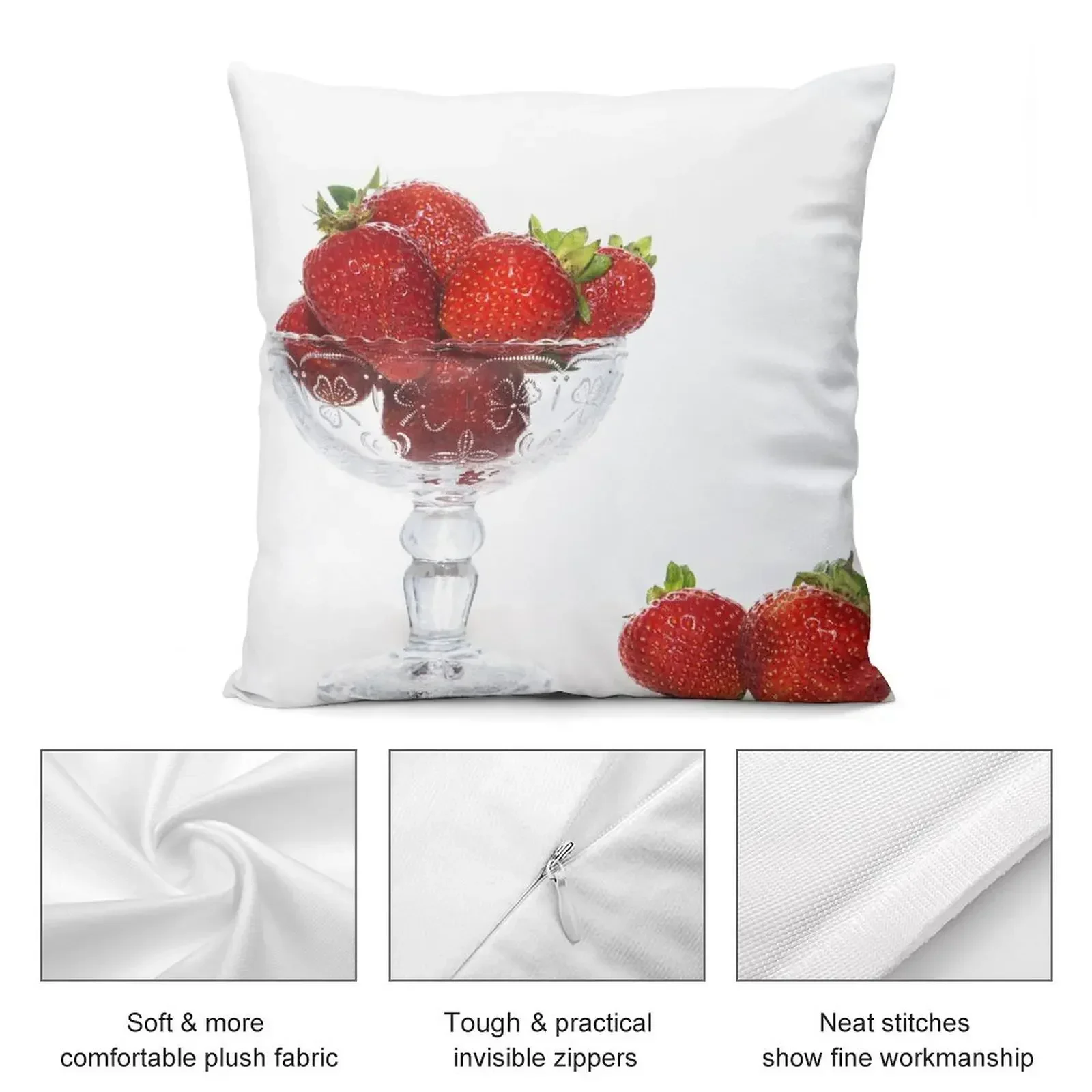 Fresh strawberries in the bowl Throw Pillow Decorative pillowcase Cushions For Decorative Sofa pillow