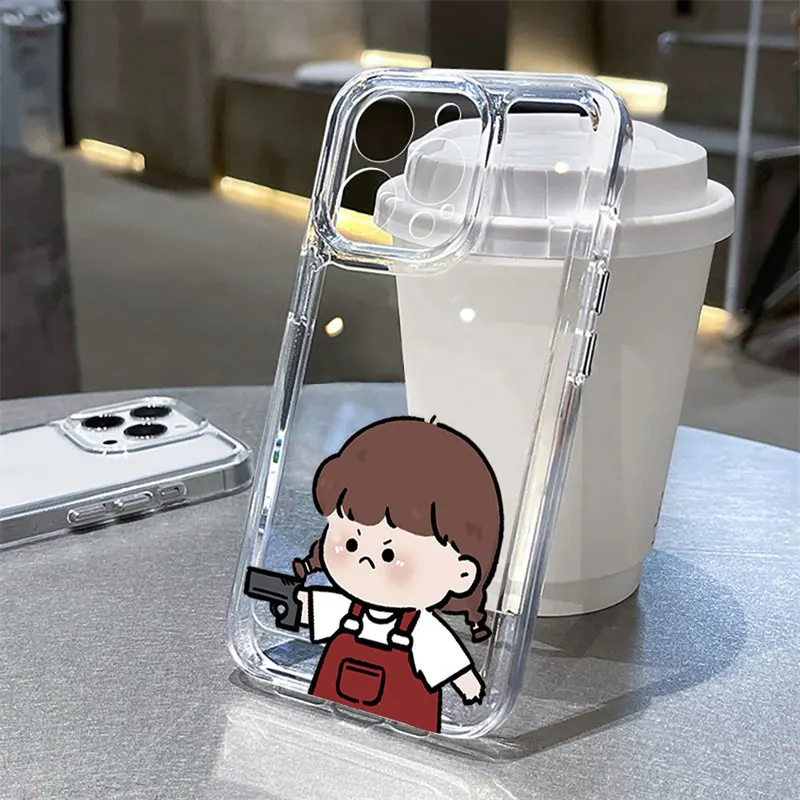 

Girl with Gun Cool Adventure Phone Case For Samsung Galaxy S23 S24 S25 Ultra S21 S22 FE Plus Samsung A54 A53 A55 A34 A35 Funda