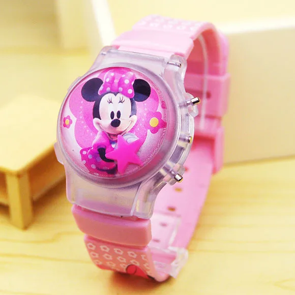 Disney Mickey Minnie children's watch action figure spiderman luminous flash music toy Watch kids clock watches birthday gifts