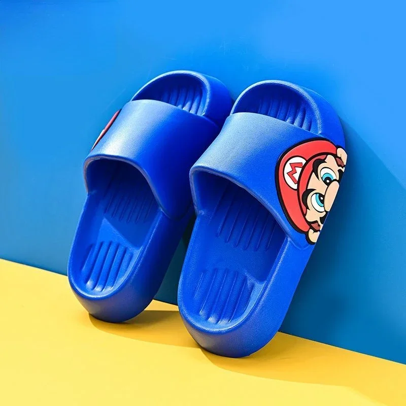 Super Mario Bros Simple Cute Cartoon Print Home Indoor Non-Slip Lightweight Soft Sole Wear-Resistant Slippers for Men and Women