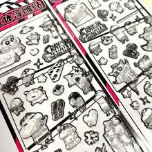 Kawaii Crayon Shin Special Black And White Embossed Hand Account Sticker Waterproof 3d Cartoon Diy Mobile Phone Case Sticker