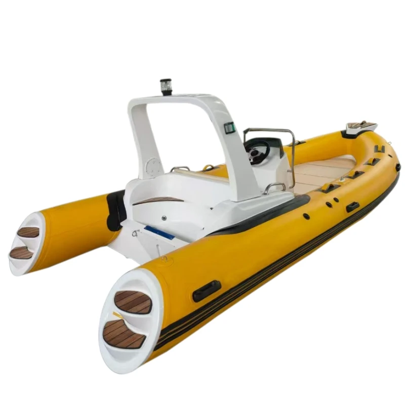 Yacht de Sport hors-bord en fibre de verre, bateau gonflable RIB Hypalon avec Console rigide Stable pour la pêche et la plongée, nouvelle usine chinoise