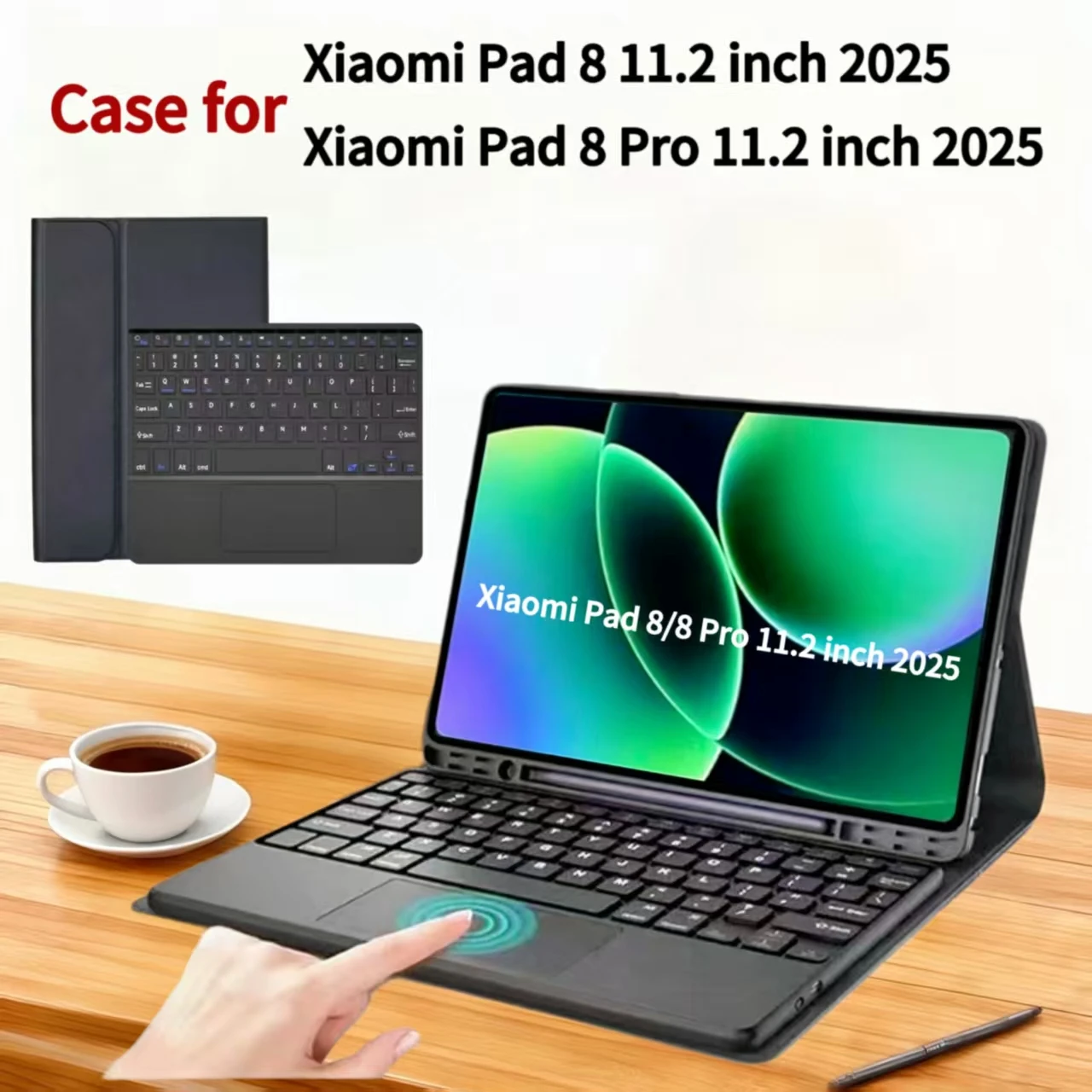 

Case for Xiaomi Pad 8 11.2 inch, Bluetooth keyboard case for Xiaomi Pad 8 Pro 11.2 inch WirelessBluetooth Removable KeyboardCase