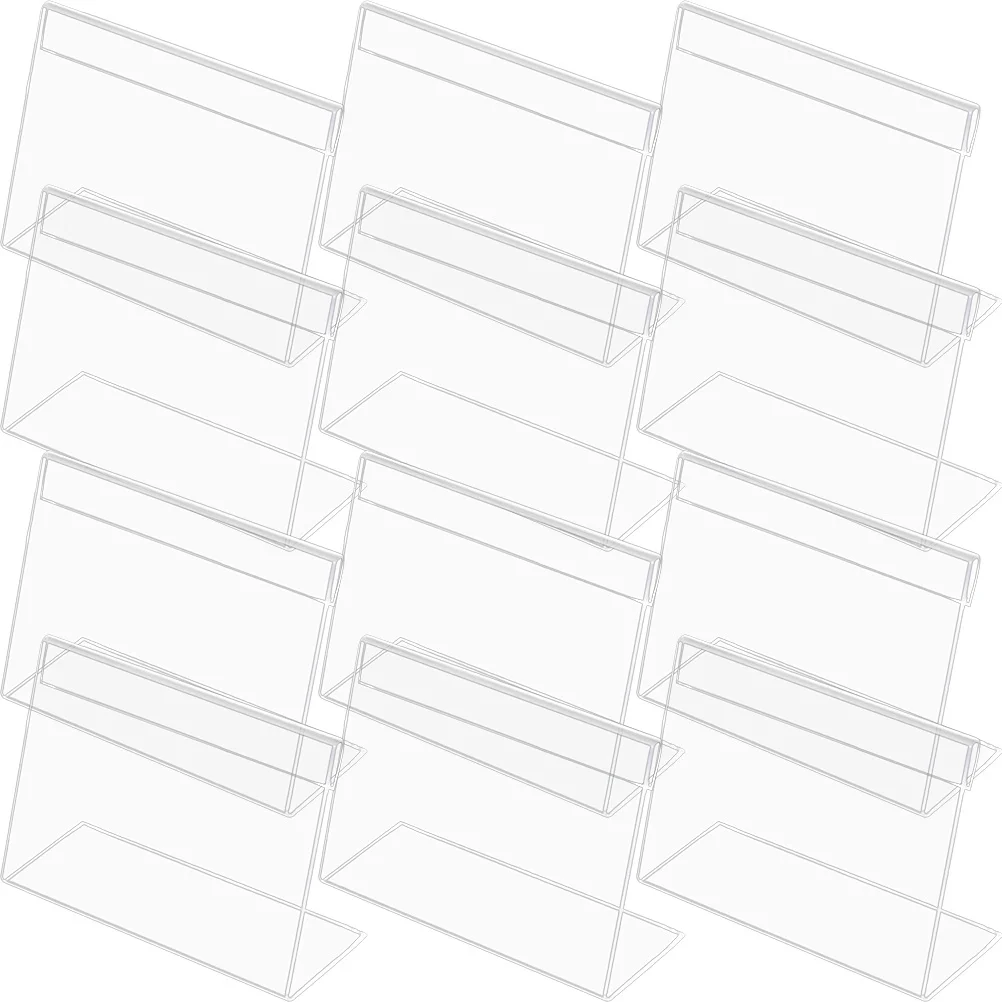 20pcs Acrylic Sign Holder Small Display Stands For Table Number Signs Wedding Party Decor Clear Scratch-Resistant Stand Menu