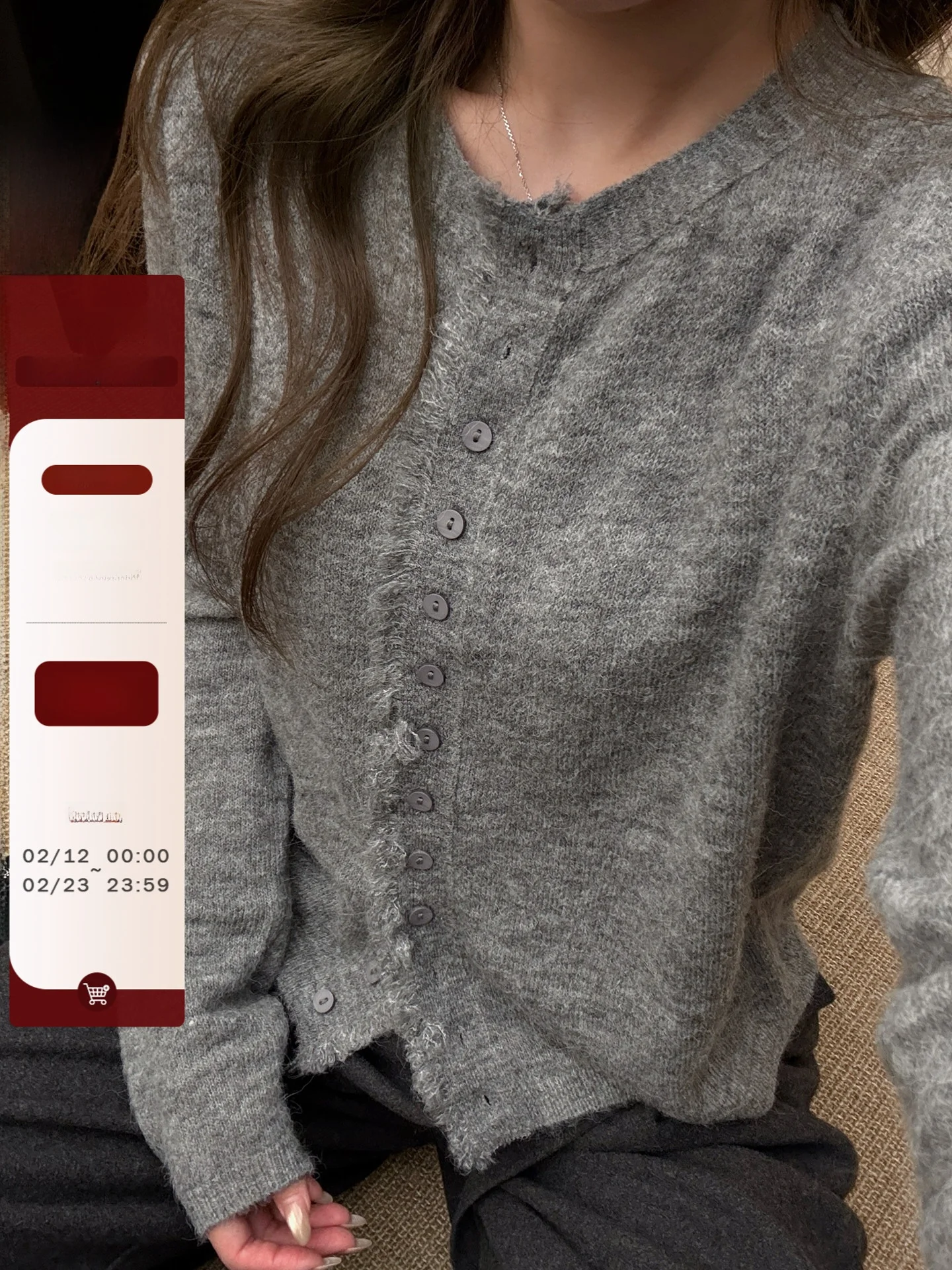 

TeeH Artistic Model Student Knitted Cardigan Sweater with Alpaca Wool And Wool Buttons Soft Long Sve Women's Top