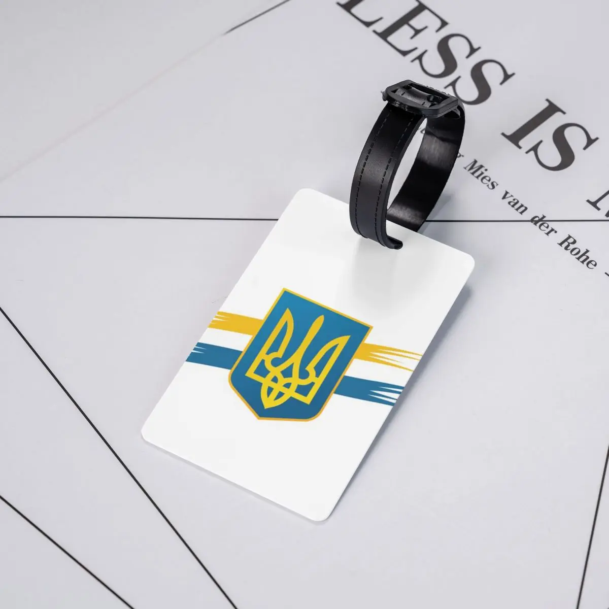 Coat Of Arms Ukraine Flag Luggage Tags for Travel Suitcase Ukrainian Trident Privacy Cover ID Label