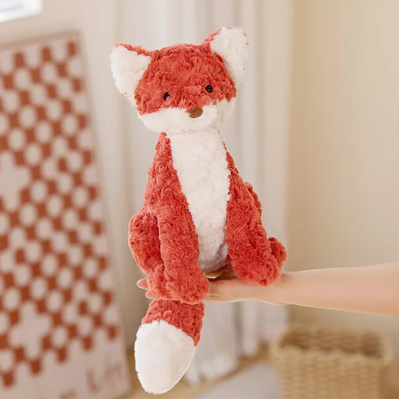 28/40cm Cute Fox Plush Toy Doll Red Curly Fur Fox Animal Plush Doll Decorate The Room For Your Girlfriend's Christmas Gift