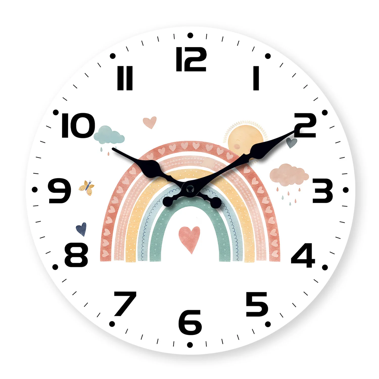 Minimalist 12 inch 30 cm wooden round wall clock silent operation for quiet bedrooms offices and study areas uses one AA battery