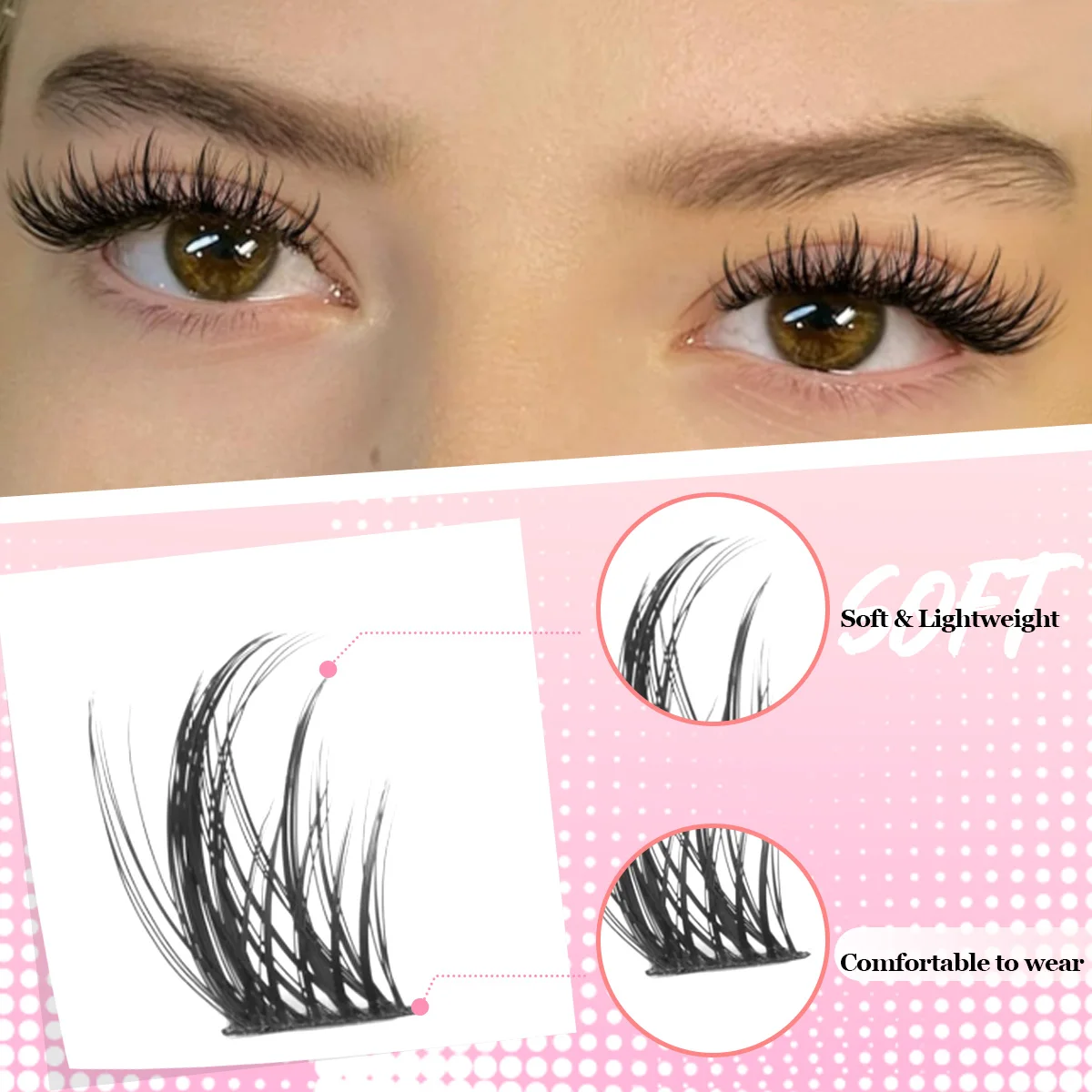 SEXYSHEEP Wimpers Cluster Kit Pluizige Wimper Extension Kit Volume Gemengde Lade Faux Nertsen Wimpers Lash Extension Make-Up