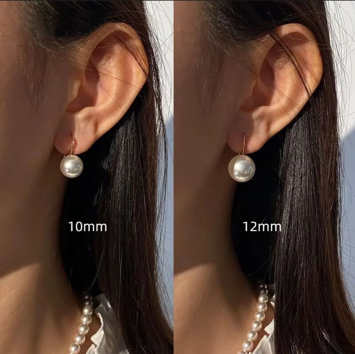 Trendy Simple Grey White Pearl Earrings for Women Exquisite S925 Silver Needle Studs Sweet Elegant Party Jewelry Wedding Gifts