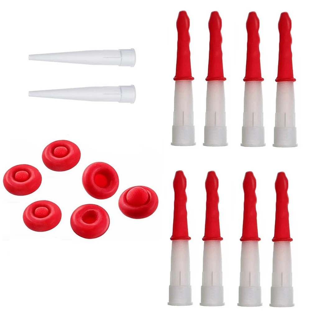 Imagem -02 - Universal Caulking Gun Bicos Cola de Vidro Selante Vermelho Silicone Caulking Dicas Boca Ferramentas de Construção em Casa 10 Pcs