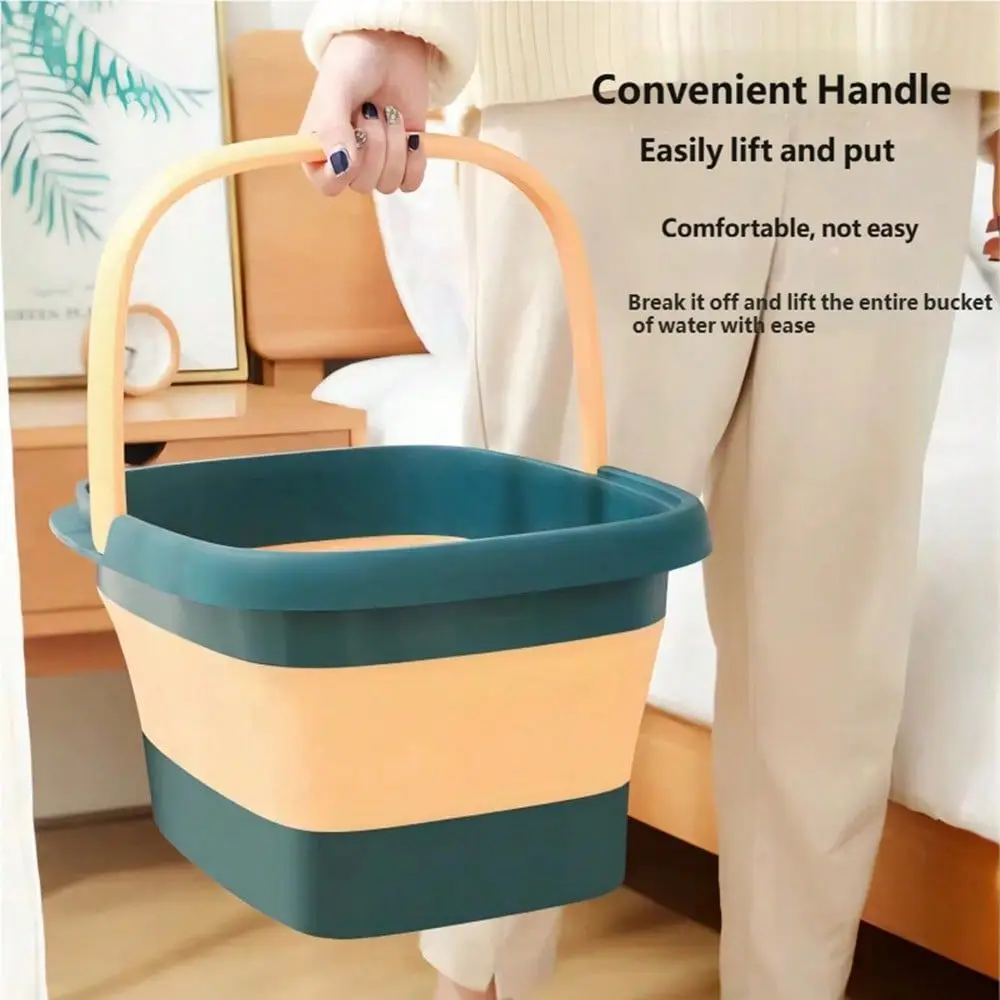 Foldable Foot Bath Basin Designed For Foot Soaking, Equipped With Plastic Tub With Handle And Built-In Acupressure Massage Points, Can Relieve Pain, Suitable For Foot Massage And Home Spa Care - view 3