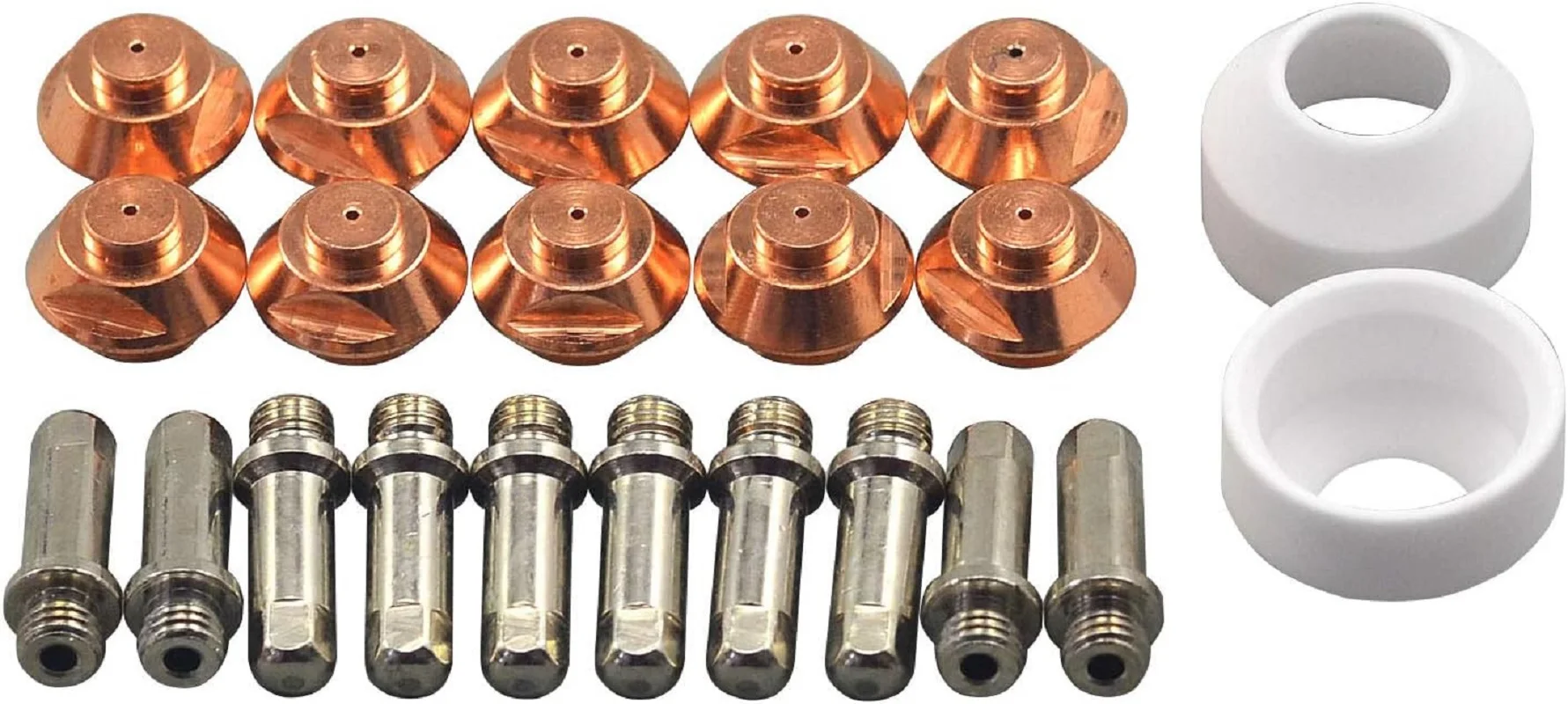 

RIVERWELD Thermal Dynamics Plasma Electrodes Nozzle Shroud Alumina Nozzle Ceramic Cups for PCH M-52 Plasma Cutter Torch 22pcs