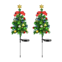 Y51A-2PCS Solar Christmas Tree Lights Outdoor Waterproof Solar Lights Xmas Tree Stake Lights Christmas Decorations
