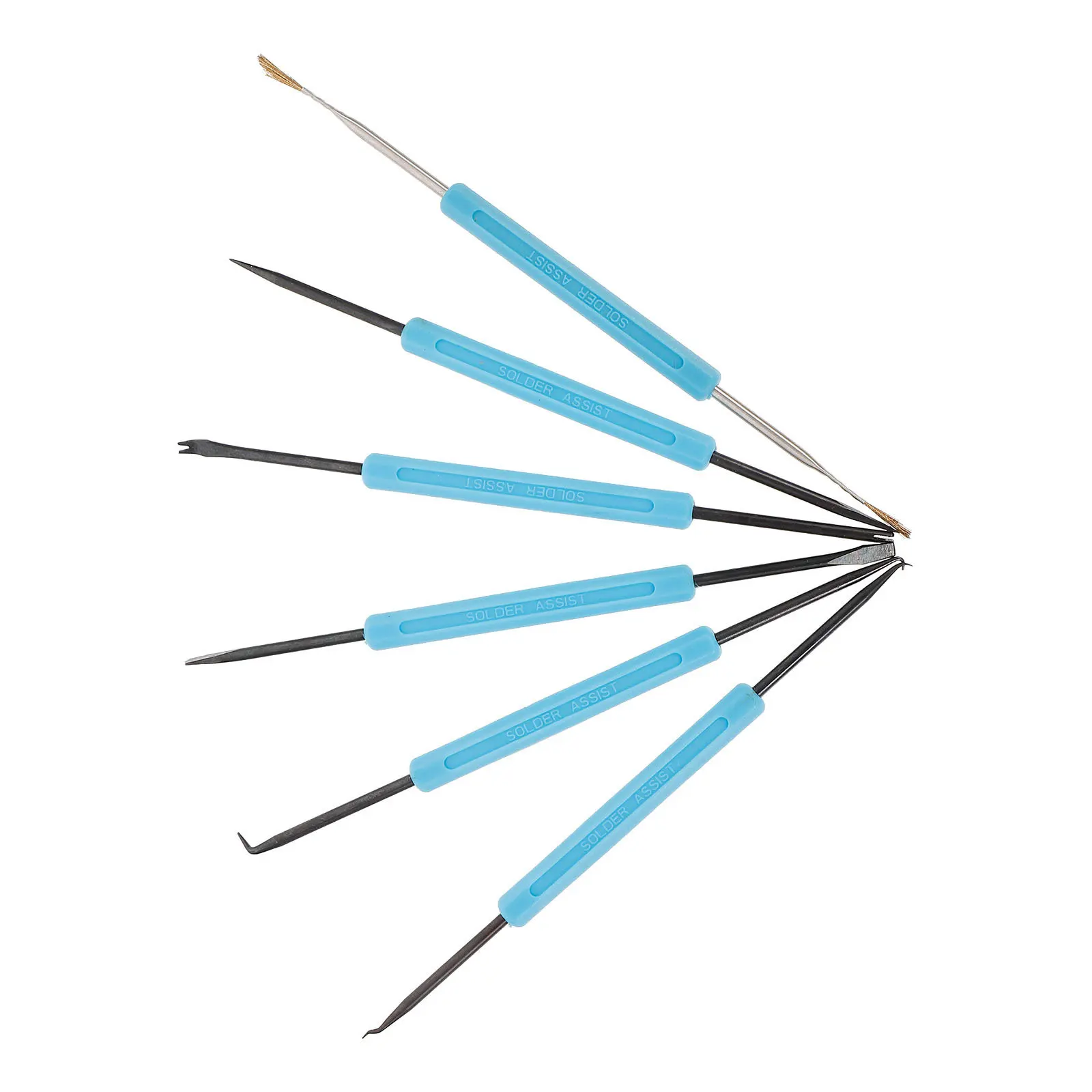 Soldering Aid Tool Set 6 Piece Double Sided Carbon Steel Precision Tools for Circuit Board Electronics Repair