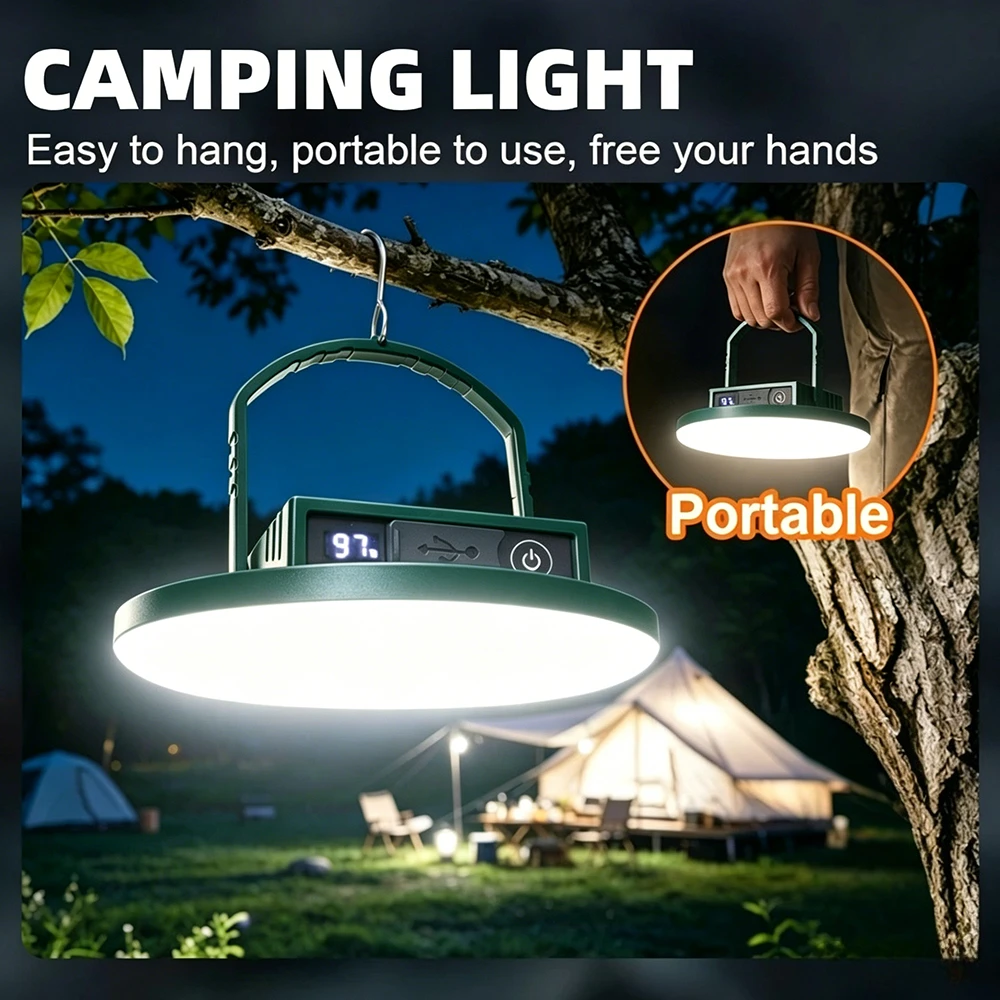 

Solar Rechargeable Camping Lantern Portable LED Camping Light Waterproof Tent Lights Lightweight Outdoor Night Emergency Lamp