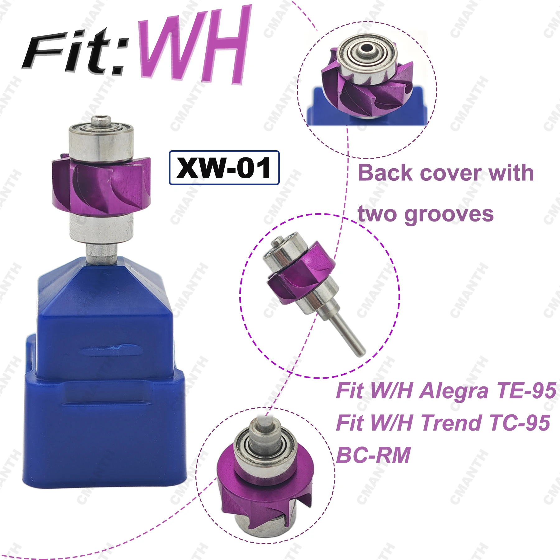 

Fit WH Alegra TE-95 TE-98 TA-98 large PB Dental Turbine Cartridge Handpiece Air Rotor High Speed Handpiece Rotor Dentistry Tool