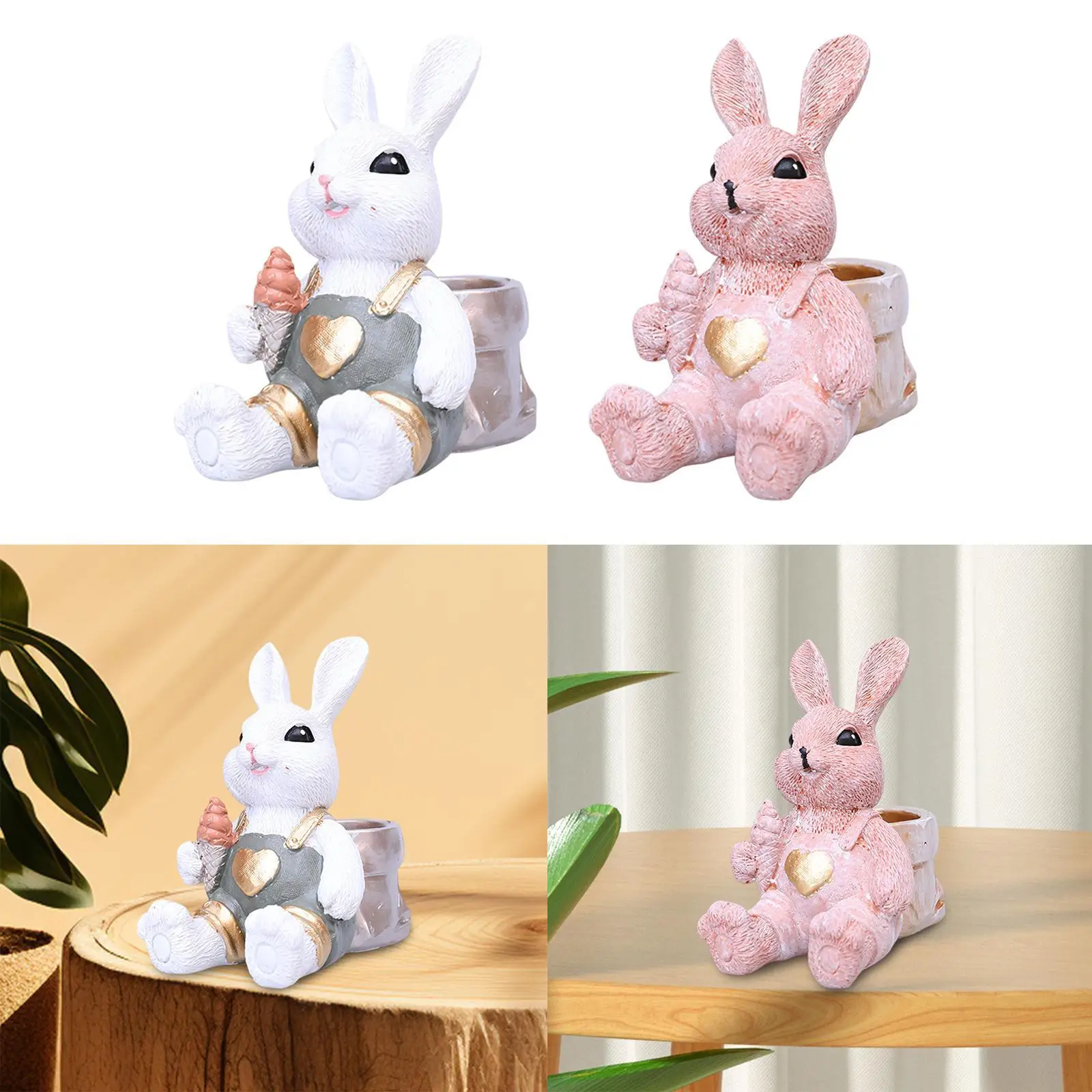 

Цветочный горшок, корзина для пасхального яйца, декор кролика, контейнер, статуя пасхального кролика для