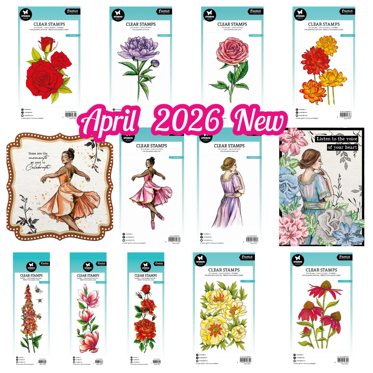 Open Peony Ballerina Magnolia Daydreaming Fox Glove Transparent Stamp Metal Cutting Dies for DIY Handmade Scrapbook 2026 April