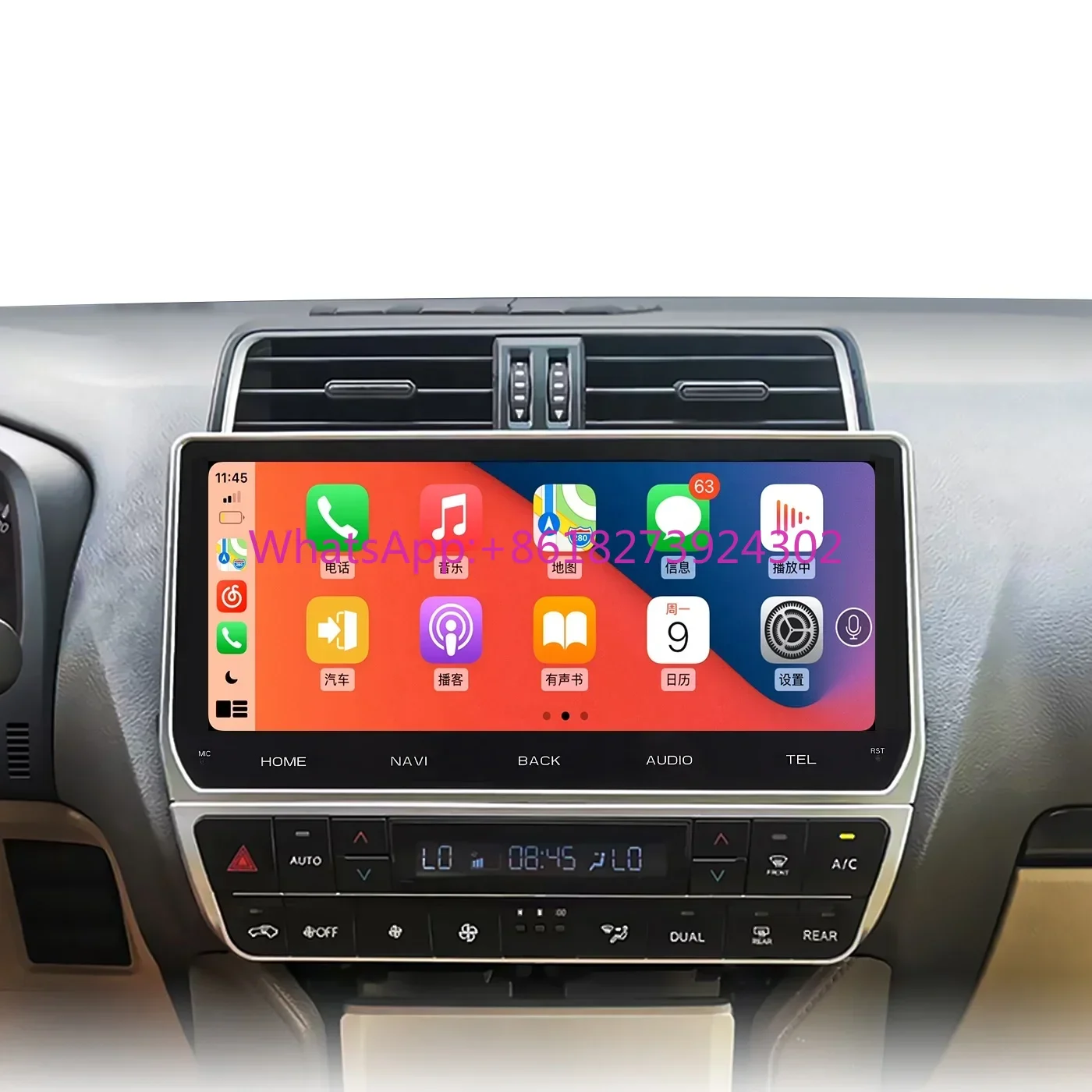 

New 360 Carplay 12.3" Inch Android 6GB+128GB Car DVD Player GPS WIFI Radio For toyoota Land Cruiser Prado 150 2018 2019 2020