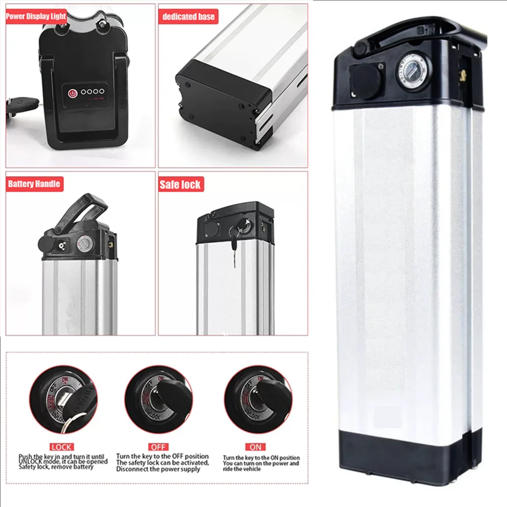 

Silver fish High Capacity 18650 Lithium Battery Pack 36V/48V 10Ah-40Ah Rechargeable battery for 350W-1500W Motor