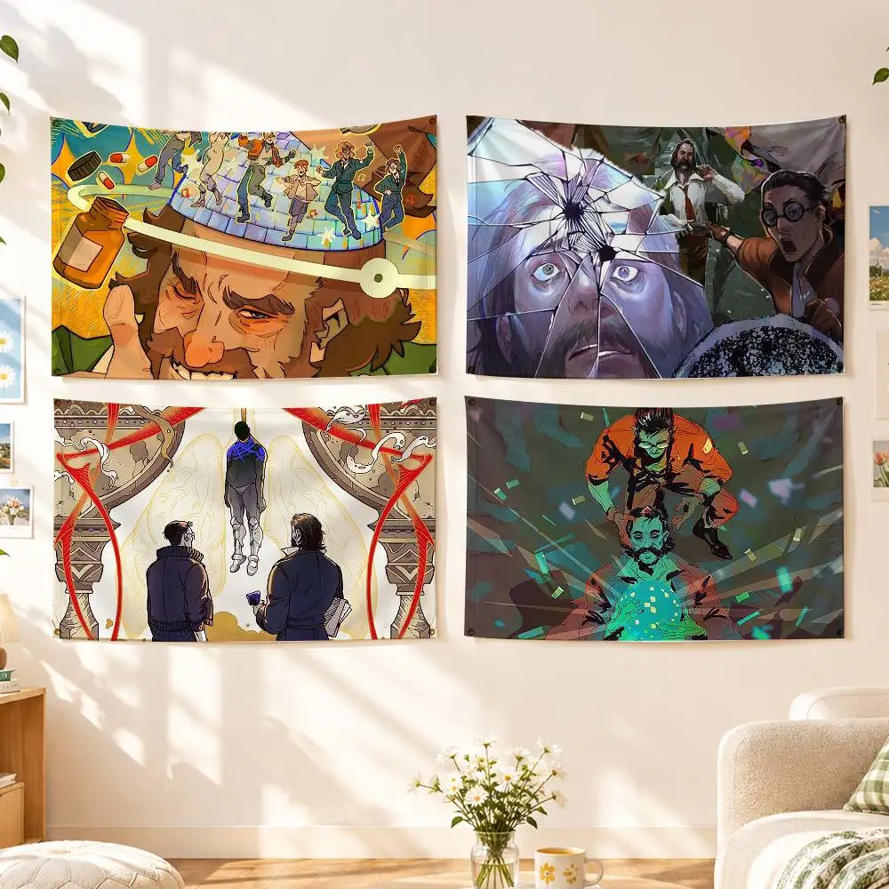 Gritty Noir D-Disco Elysium Flags Wall Hanging Background Art Banner for Bedroom Home Outdoor Decor