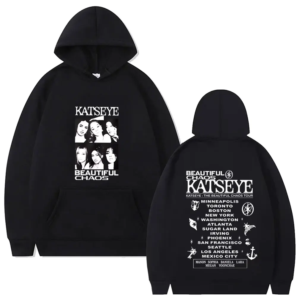 

Korean Girl Group KATSEYE Beautiful Chaos Tour Hoodie Men Women Casual Oversized Hooded Sweatshirt Male Fashion Vintage Hoodies