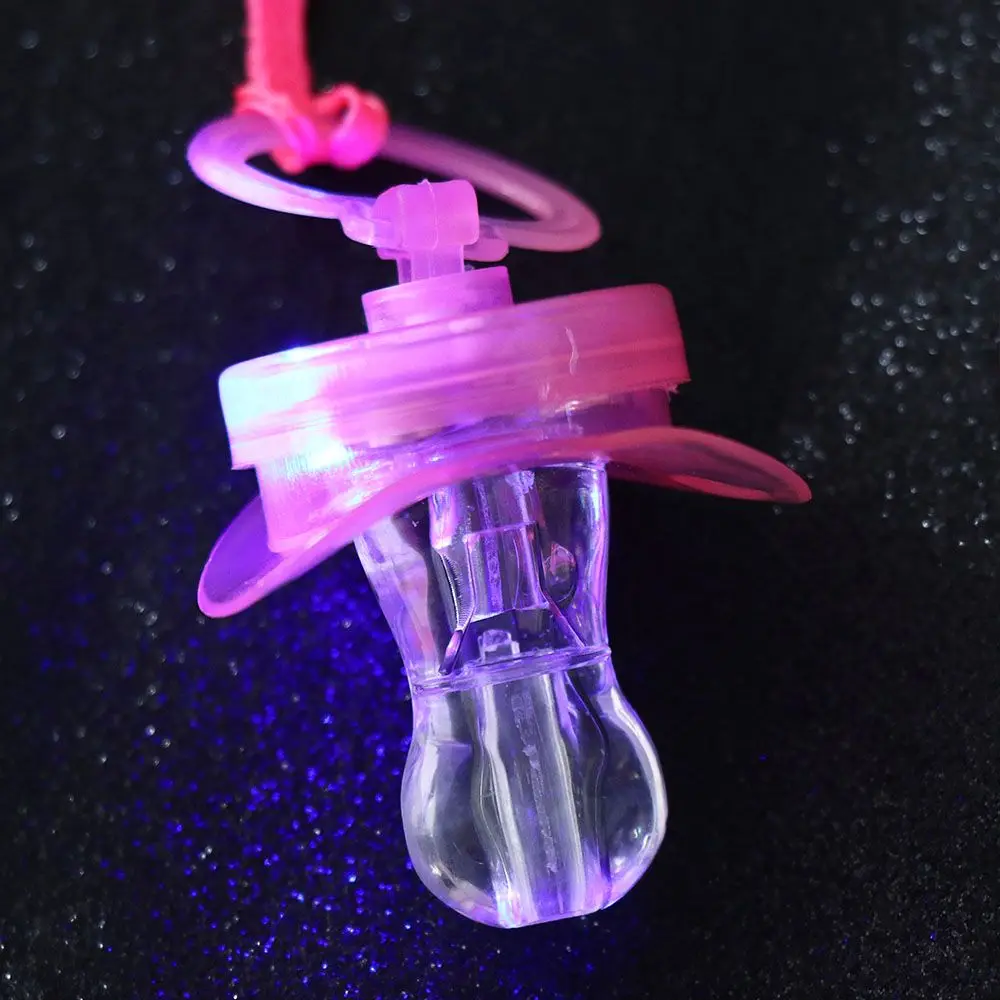 Joke Pacifier Toy Whistle Necklace Led Glow Whistle Pacifier Flashing Pacifier Whistle LED Pacifier Whistle Nipple Whistle